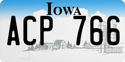 IA license plate ACP766