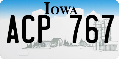 IA license plate ACP767