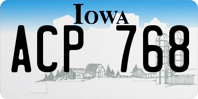 IA license plate ACP768