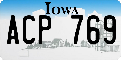 IA license plate ACP769