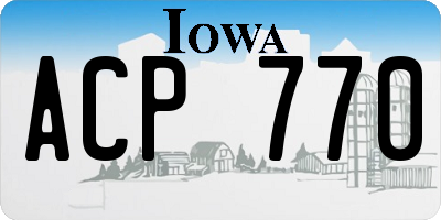 IA license plate ACP770