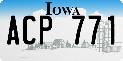 IA license plate ACP771