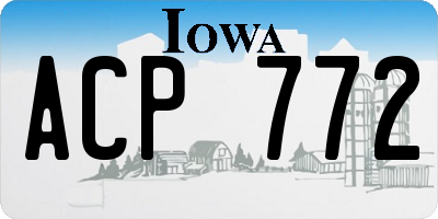 IA license plate ACP772