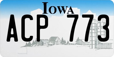 IA license plate ACP773