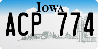 IA license plate ACP774