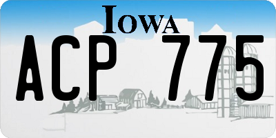 IA license plate ACP775