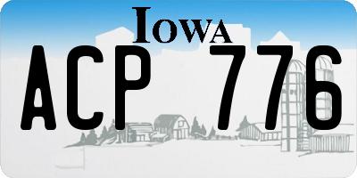 IA license plate ACP776