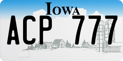 IA license plate ACP777