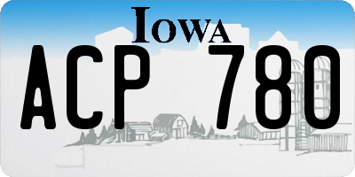 IA license plate ACP780