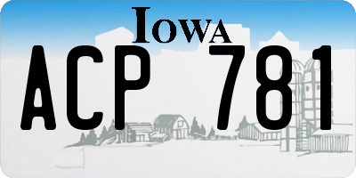 IA license plate ACP781