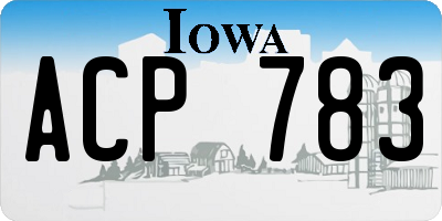 IA license plate ACP783