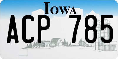 IA license plate ACP785