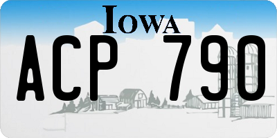 IA license plate ACP790