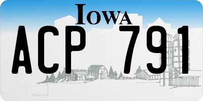 IA license plate ACP791