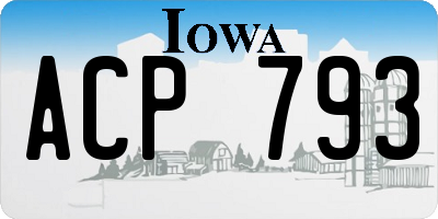 IA license plate ACP793
