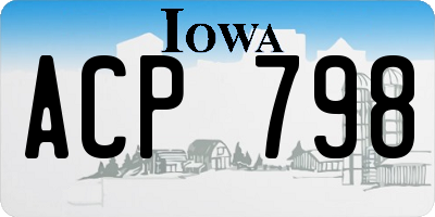 IA license plate ACP798