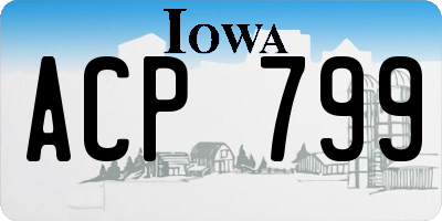IA license plate ACP799