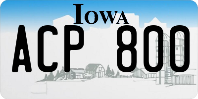 IA license plate ACP800