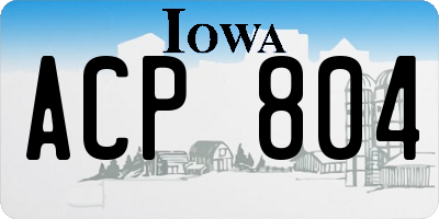 IA license plate ACP804