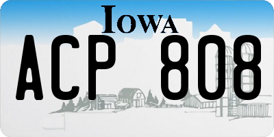 IA license plate ACP808