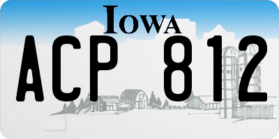 IA license plate ACP812