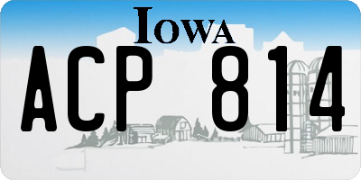 IA license plate ACP814