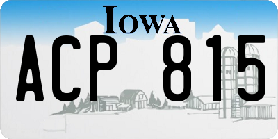 IA license plate ACP815