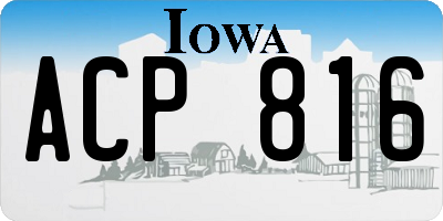 IA license plate ACP816