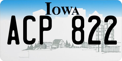 IA license plate ACP822