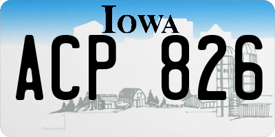 IA license plate ACP826