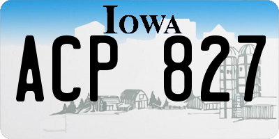 IA license plate ACP827