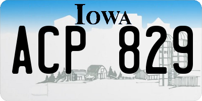 IA license plate ACP829