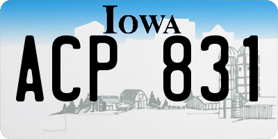 IA license plate ACP831