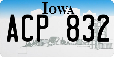 IA license plate ACP832