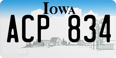 IA license plate ACP834