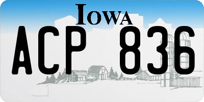 IA license plate ACP836