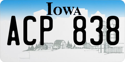 IA license plate ACP838