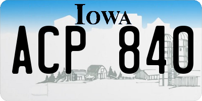 IA license plate ACP840