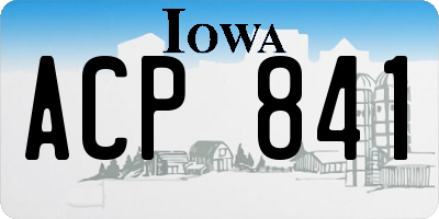 IA license plate ACP841
