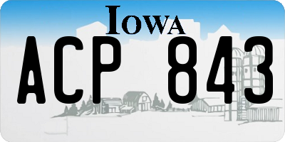IA license plate ACP843