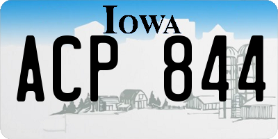 IA license plate ACP844
