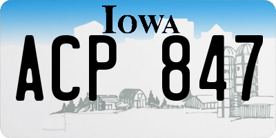 IA license plate ACP847