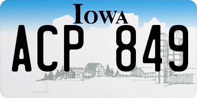 IA license plate ACP849