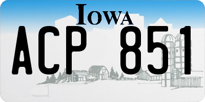 IA license plate ACP851