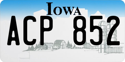 IA license plate ACP852