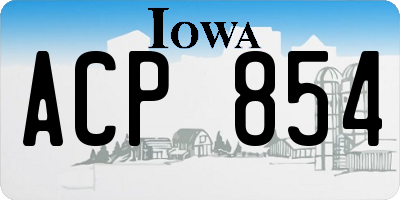 IA license plate ACP854