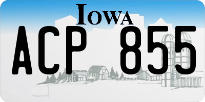 IA license plate ACP855