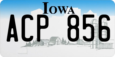 IA license plate ACP856