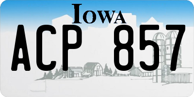 IA license plate ACP857
