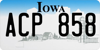 IA license plate ACP858